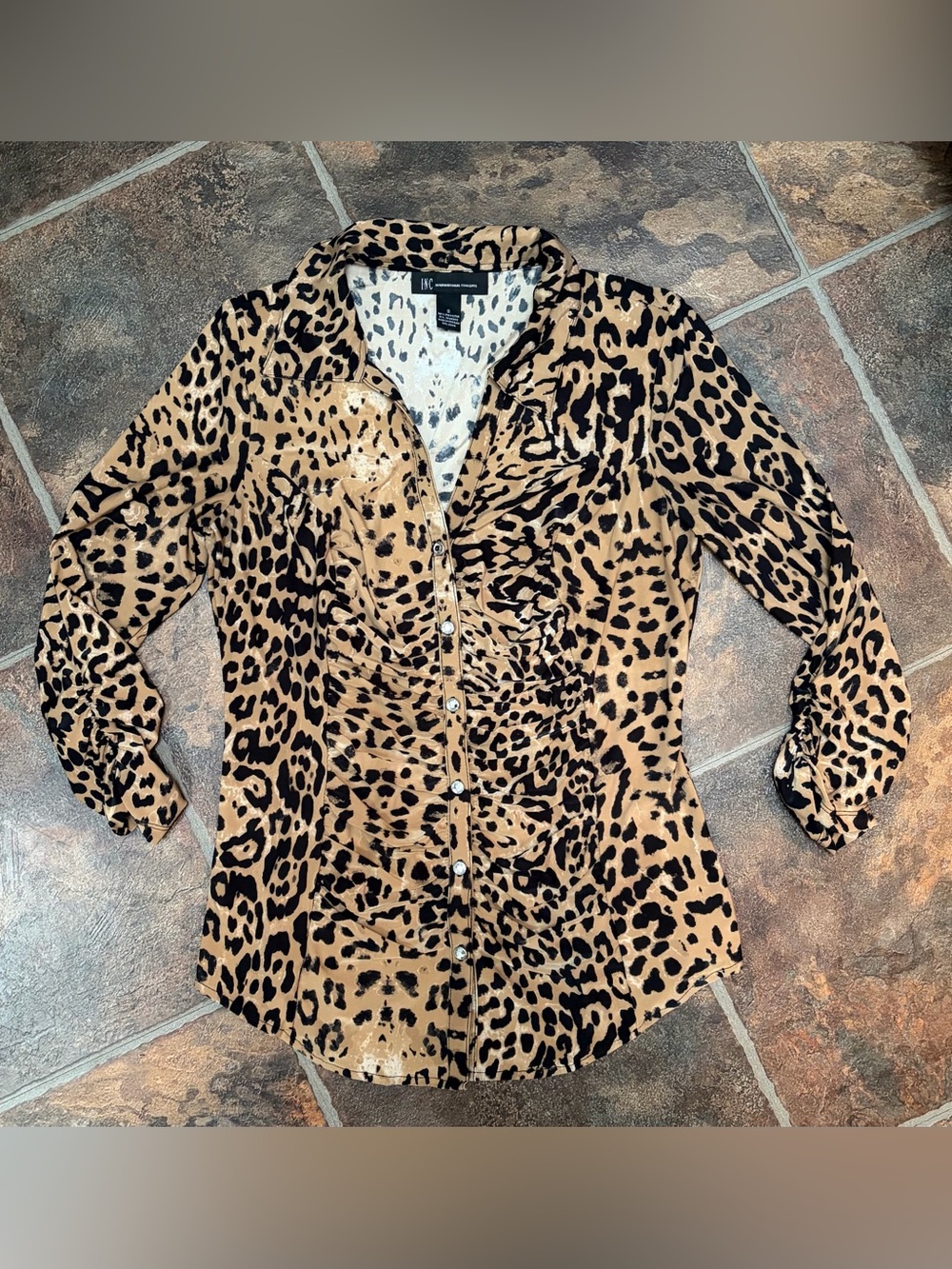 Supersoft Ruched Leopard Shirt